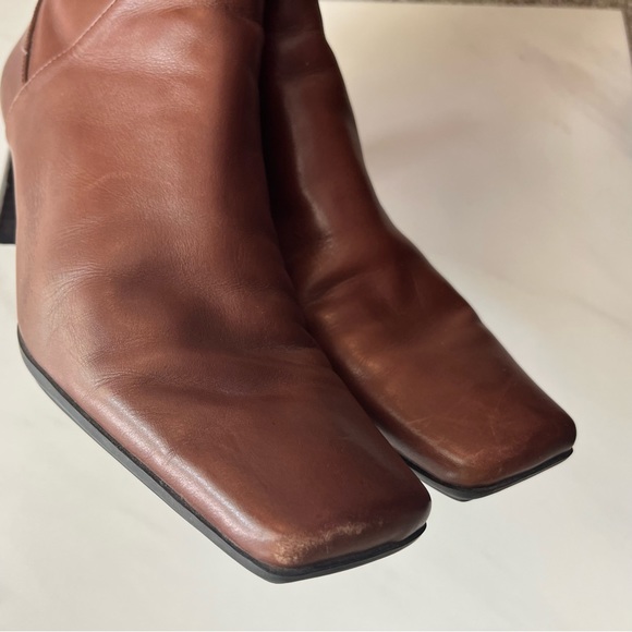 Nine West 90s Y2K Square Toe Heeled Brown Ankle Boot 7.5 - Picture 5 of 11